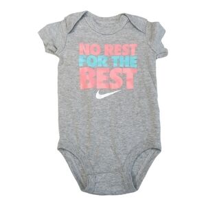 🔥3/$15🔥Nike‎ Baby's Grey Slogan Bodysuit/onesie
